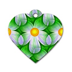 Seamless Repeating Tiling Tileable Flowers Dog Tag Heart (two Sides) by Wegoenart