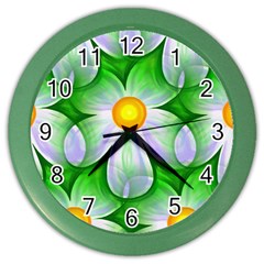 Seamless Repeating Tiling Tileable Flowers Color Wall Clock by Wegoenart