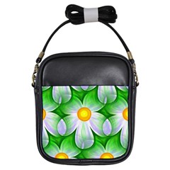 Seamless Repeating Tiling Tileable Flowers Girls Sling Bag by Wegoenart