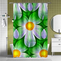 Seamless Repeating Tiling Tileable Flowers Shower Curtain 48  X 72  (small)  by Wegoenart