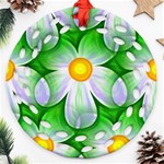 Seamless Repeating Tiling Tileable Flowers Ornament (Round Filigree) Front