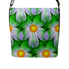 Seamless Repeating Tiling Tileable Flowers Flap Closure Messenger Bag (l) by Wegoenart