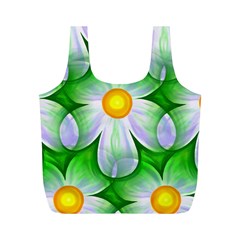 Seamless Repeating Tiling Tileable Flowers Full Print Recycle Bag (m) by Wegoenart