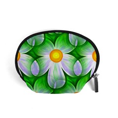 Seamless Repeating Tiling Tileable Flowers Accessory Pouch (small) by Wegoenart