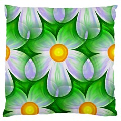 Seamless Repeating Tiling Tileable Flowers Large Flano Cushion Case (two Sides) by Wegoenart