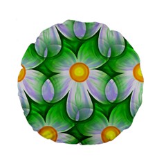 Seamless Repeating Tiling Tileable Flowers Standard 15  Premium Flano Round Cushions by Wegoenart