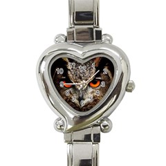 Owl Bird Eyes Eagle Owl Birds Heart Italian Charm Watch by Wegoenart