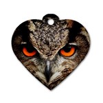 Owl Bird Eyes Eagle Owl Birds Dog Tag Heart (One Side) Front