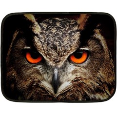 Owl Bird Eyes Eagle Owl Birds Fleece Blanket (mini) by Wegoenart