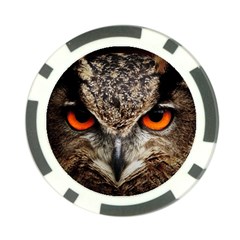 Owl Bird Eyes Eagle Owl Birds Poker Chip Card Guard (10 Pack) by Wegoenart