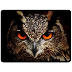 Owl Bird Eyes Eagle Owl Birds Fleece Blanket (large)  by Wegoenart