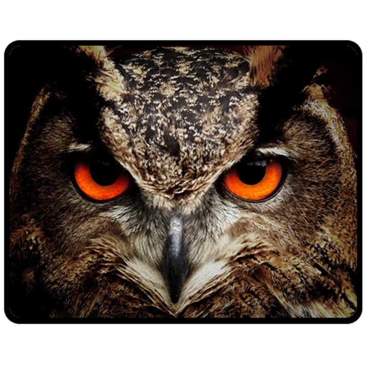 Owl Bird Eyes Eagle Owl Birds Fleece Blanket (Medium) 