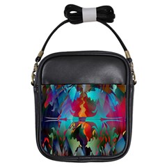 Background Sci Fi Fantasy Colorful Girls Sling Bag by Wegoenart