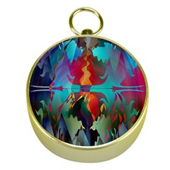 Background Sci Fi Fantasy Colorful Gold Compasses by Wegoenart