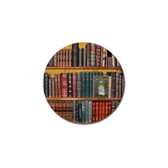 Books Library Bookshelf Bookshop Golf Ball Marker by Wegoenart