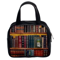 Books Library Bookshelf Bookshop Classic Handbag (two Sides) by Wegoenart