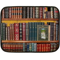 Books Library Bookshelf Bookshop Fleece Blanket (mini) by Wegoenart