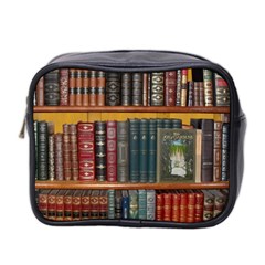 Books Library Bookshelf Bookshop Mini Toiletries Bag (two Sides) by Wegoenart