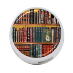 Books Library Bookshelf Bookshop 4-port Usb Hub (one Side) by Wegoenart