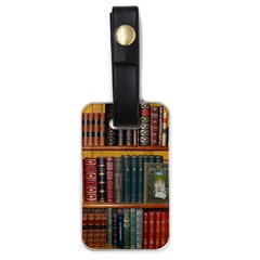 Books Library Bookshelf Bookshop Luggage Tag (one Side) by Wegoenart