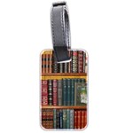 Books Library Bookshelf Bookshop Luggage Tag (two sides) Back