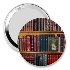 Books Library Bookshelf Bookshop 3  Handbag Mirrors by Wegoenart