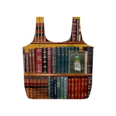 Books Library Bookshelf Bookshop Full Print Recycle Bag (s) by Wegoenart