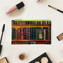 Books Library Bookshelf Bookshop Cosmetic Bag (xs) by Wegoenart