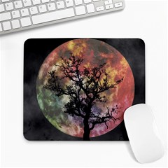 Full Moon Silhouette Tree Night Large Mousepads by Wegoenart