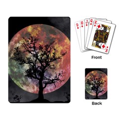 Full Moon Silhouette Tree Night Playing Cards Single Design (rectangle) by Wegoenart