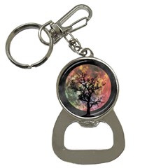 Full Moon Silhouette Tree Night Bottle Opener Key Chain by Wegoenart