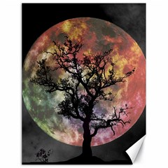 Full Moon Silhouette Tree Night Canvas 18  X 24  by Wegoenart