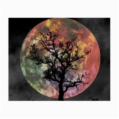 Full Moon Silhouette Tree Night Small Glasses Cloth (2 Sides) by Wegoenart