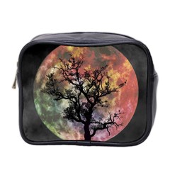 Full Moon Silhouette Tree Night Mini Toiletries Bag (two Sides) by Wegoenart