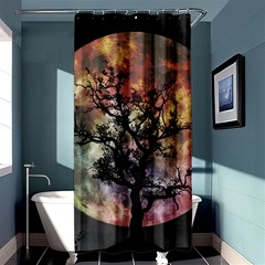 Full Moon Silhouette Tree Night Shower Curtain 36  X 72  (stall)  by Wegoenart