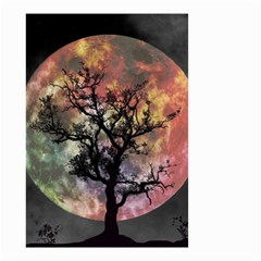 Full Moon Silhouette Tree Night Small Garden Flag (two Sides) by Wegoenart