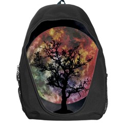 Full Moon Silhouette Tree Night Backpack Bag by Wegoenart