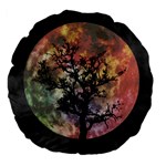 Full Moon Silhouette Tree Night Large 18  Premium Flano Round Cushions Front