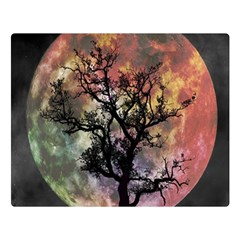 Full Moon Silhouette Tree Night Double Sided Flano Blanket (large)  by Wegoenart