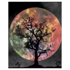 Full Moon Silhouette Tree Night Drawstring Bag (small) by Wegoenart