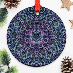 Pattern Fire Purple Repeating Ornament (round) by Wegoenart