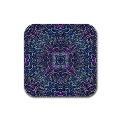 Pattern Fire Purple Repeating Rubber Square Coaster (4 Pack)  by Wegoenart