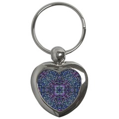 Pattern Fire Purple Repeating Key Chain (heart) by Wegoenart