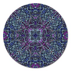 Pattern Fire Purple Repeating Magnet 5  (round) by Wegoenart