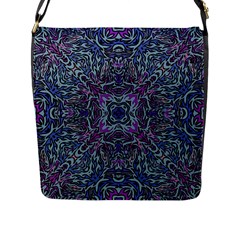 Pattern Fire Purple Repeating Flap Closure Messenger Bag (l) by Wegoenart