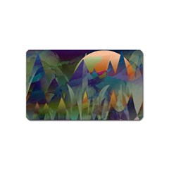 Mountains Abstract Mountain Range Magnet (name Card) by Wegoenart