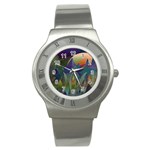 Mountains Abstract Mountain Range Stainless Steel Watch Front