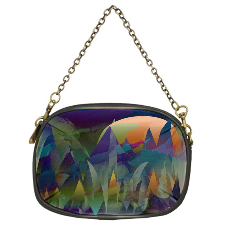 Mountains Abstract Mountain Range Chain Purse (One Side)