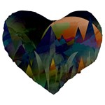 Mountains Abstract Mountain Range Large 19  Premium Heart Shape Cushions Front