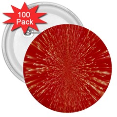 Rays Pattern Center Abstract Red White 3  Buttons (100 Pack)  by Wegoenart